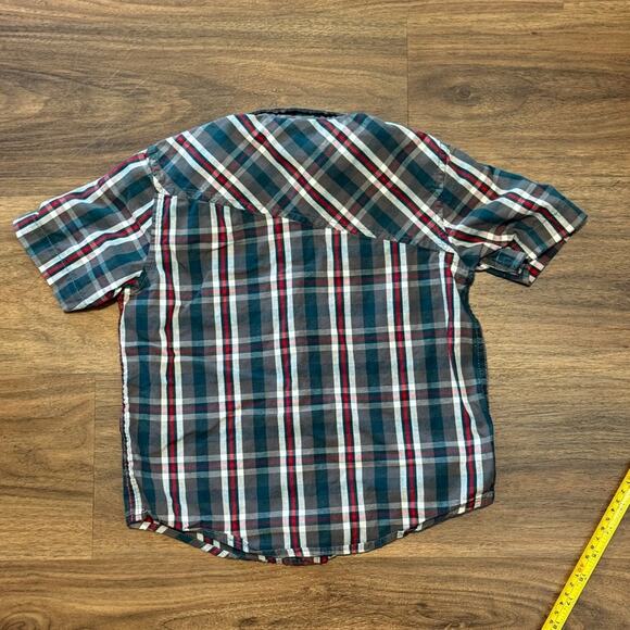 Shaun White Boys Button Down Shirt XS Plaid Short Sleeve Red Blue Check - Picture 4 of 5